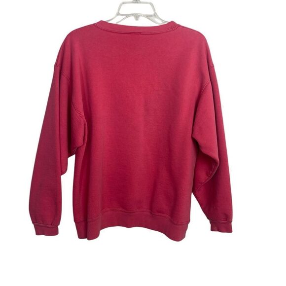 Vtg Guess Sweatershirt OSFA Large oversized relaxed fit Pink embroidered - Picture 2 of 4